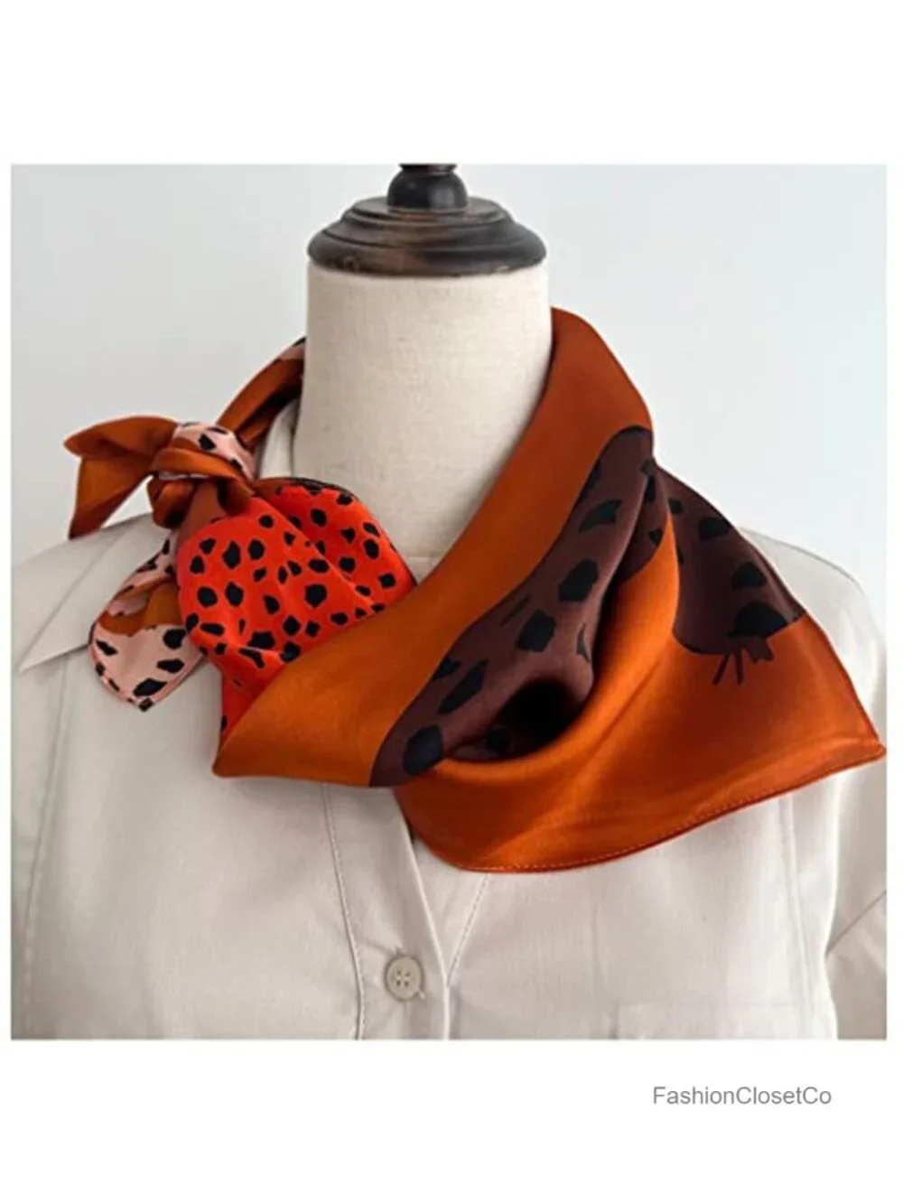 100% Mulberry Silk Square Hair Scarf 26x26 Lightweight Fashion Scarf